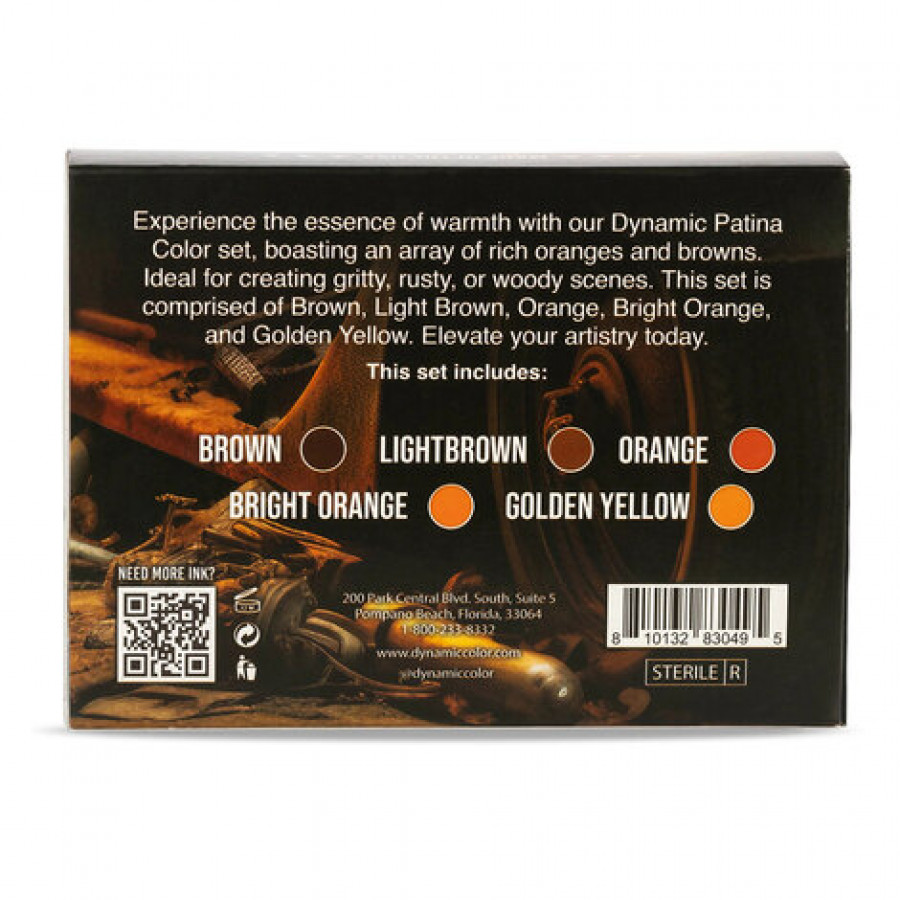 Тату краска Dynamic Colors Patina Color Set (5 пигментов) 30 мл